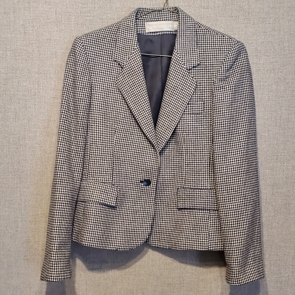 Vintage Women's Evan Picone Wool Blend Blazer Size 4 Union Made in USA